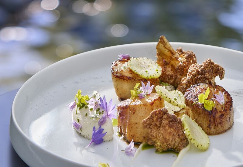 A refined Pacific Northwest dining dish at Clayoquot Wilderness Lodge.